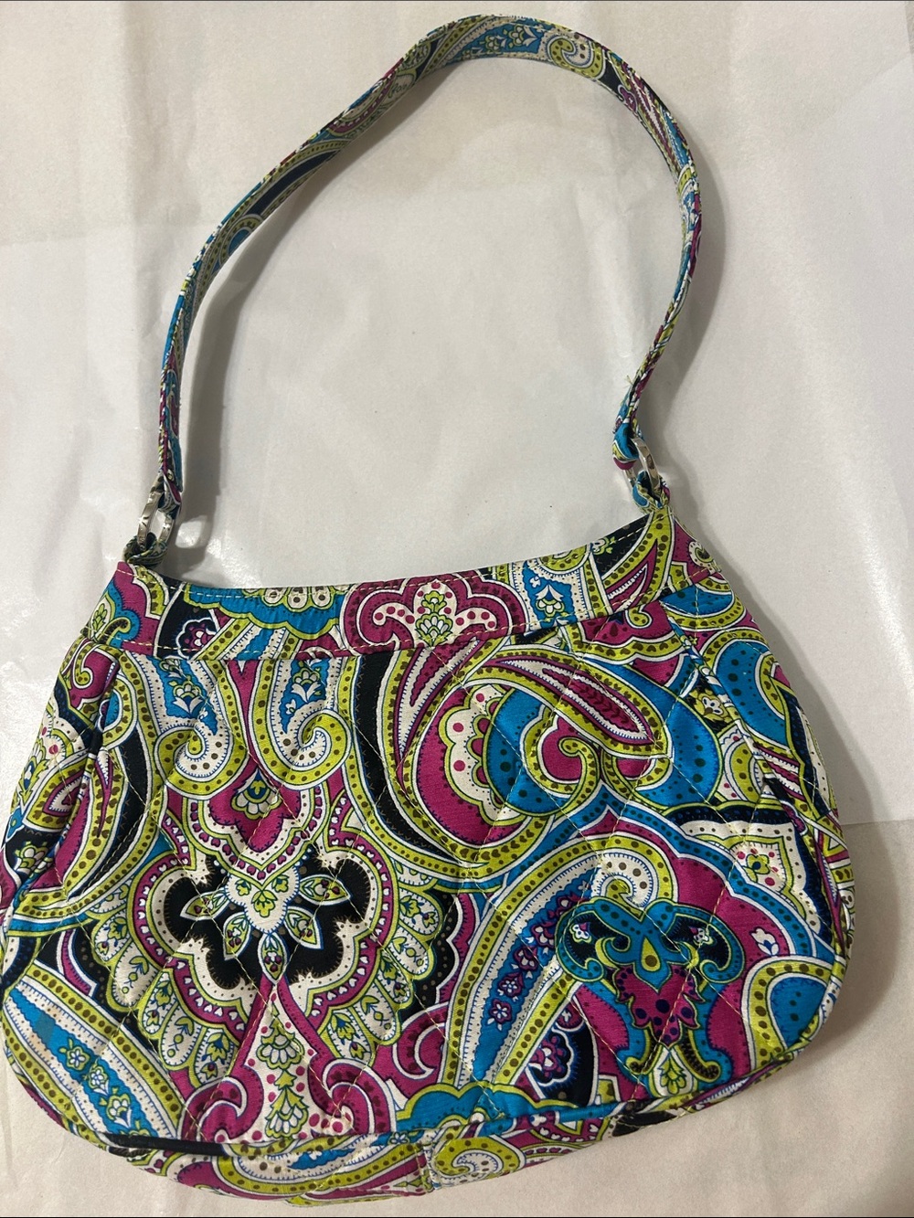 Vera Bradley Paisley Shoulder Bag in Pink, Blue & Lime